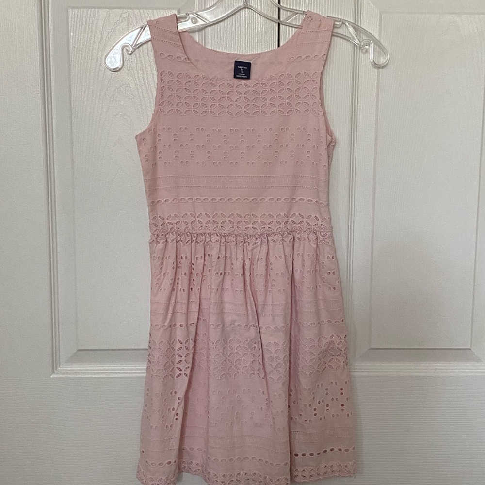 Gap Kids pink eyelet dress.  Girls size 8.